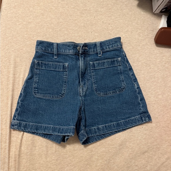 Madewell Pants - Madewell High Waist Denim Shorts in Dark Blue